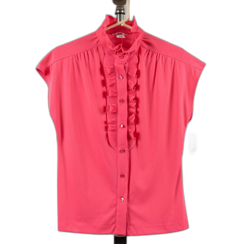 Vintage 70s Mardi Modes pink buttons down shirt size 12/M